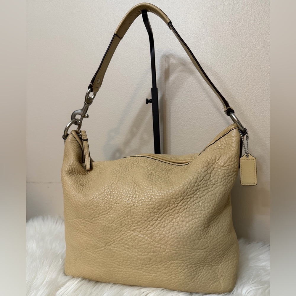 Coach Beige Leather Hobo Bag#F13094 - Picture 2 of 13
